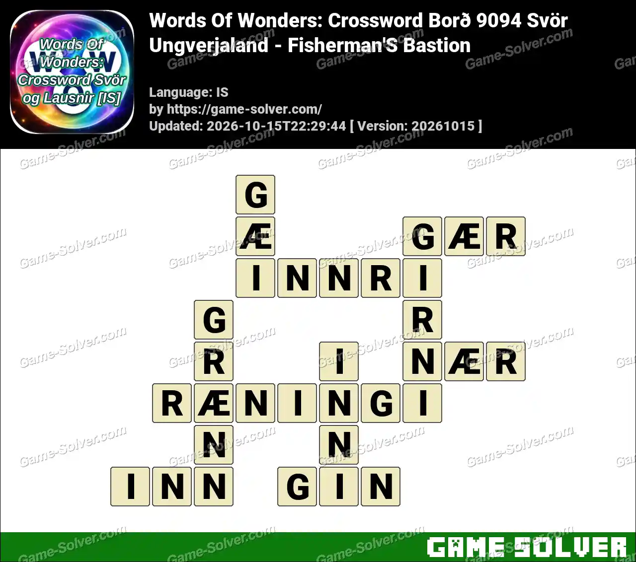 Words Of Wonders: Crossword Borð 9094 Svör – Ungverjaland – Fisherman’S Bastion